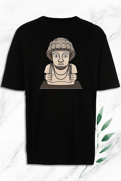 Pisa Art Μαύρο μπλουζάκι με στάμπα μεγάλου μεγέθους Mythology First King of the Hittites