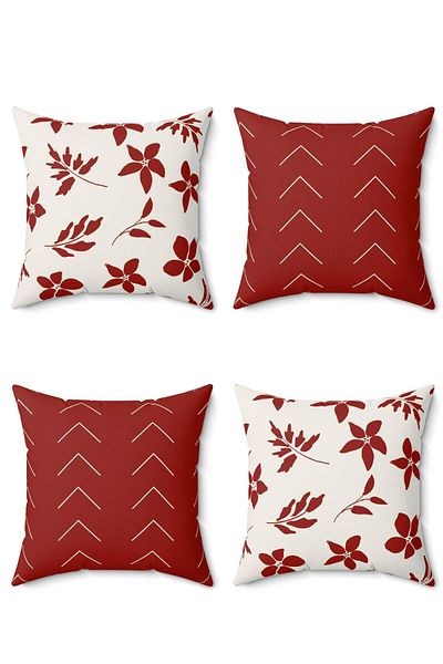FUS BLUE Modern Design 4-Piece Cushion Cover Set