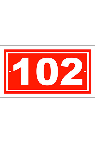 Genel Markalar 102 Numara Kapı Numarası 10x20 Cm, Bina, Apartman, Işyeri,villa Numarası