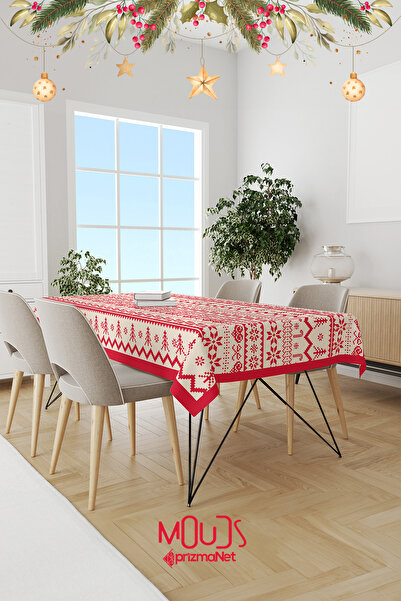 Moud's سترة عيد الميلاد منقوشة من جلد الغزال مفرش المائدة الهم