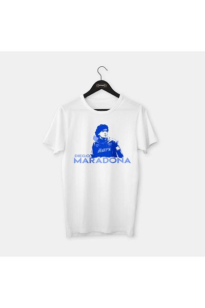 Pisa Art Diego Maradona (napoli) - Special Drawing Design Series Legends, χτενισμένο βαμβακερό μπλουζάκι