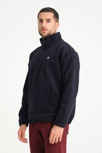 Whitefin COMFY FIT ZIPPERED SWEATSHIRT NAVY BLUE