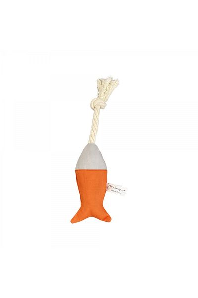 Pet Comfort Orange-a.gray String Fish Waterproof Cat Toy - Ø6cm, 24cm