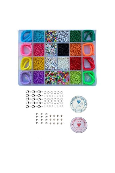 RLX BUJİTERİ مجموعة مختلطة من خرز فيمو وخرز رملي وخرز الحروف في صندوق مكون من...