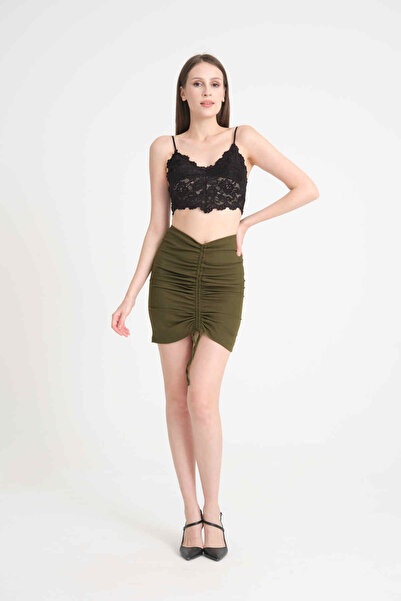 Modazeyosh تنورة قصيرة مجمعة للنساء