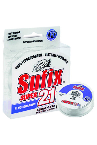 SUFIX Süper 21FC Clear FluoroCarbon Olta Misinası 80mt 0.35 mm