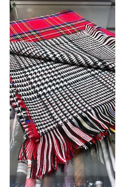 Onur Scarf - Scottish Single Color Double Sided Crow's Feet Shoulder and Neck Scarf Acrylic Fabric
