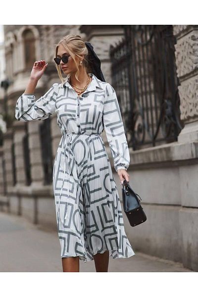 NARKISS Rochie lejeră lejeră cu modele geometrice