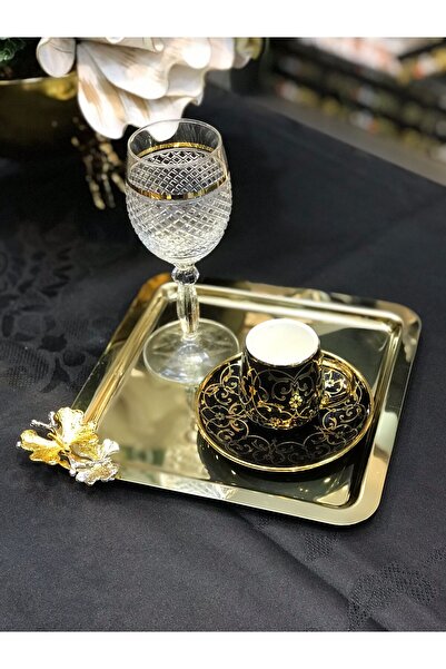 Santara ELEGANCE GOLD STAINLESS METAL DOUBLE BUTTERFLY 6 PIECES PRESENTATION & PROMISE & ENGAGEMENT TABLE