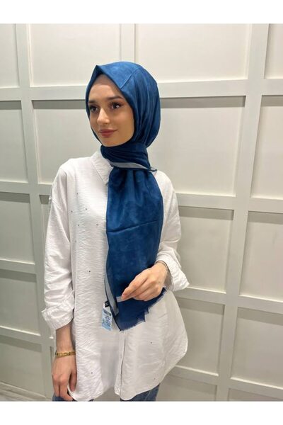Aker Ipek Koton (PAMUKLU) Yaz Serinliği Şal Etol 7208777 Koyu Indigo