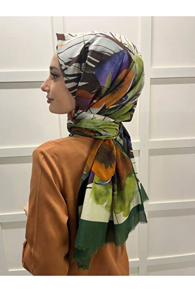 Aker Ipek Koton (PAMUKLU) Yaz Serinliği Şal Etol 7127777 Yeşil