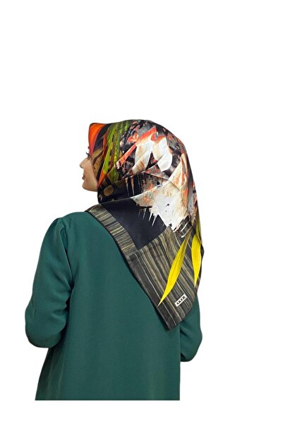 Aker Sura Crepe Satin 90x90cm Μεταξωτό Φουλάρι 8411701 Μαύρο