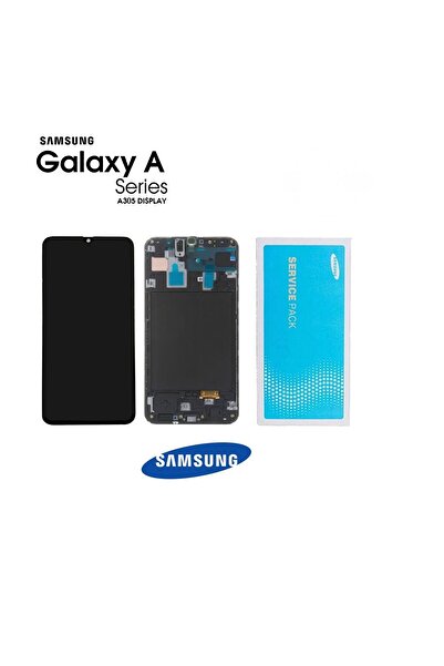 Samsung Galaxy A30 A305 Uyumlu Lcd Ekran Dokunmatik Siyah Servis Çıtalı GH82-...