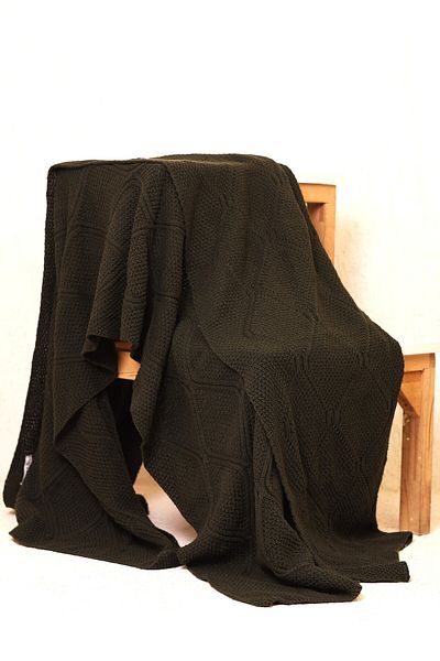 RTD&VLD Rtd & Vld Khaki Geometric Pattern Knitwear TV Blanket Sofa Shawl