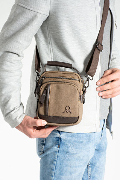 By Hakan MEGA 414 MEN'S HANDBAGS SHOULDER BAG STRAPPER BAG BROWN