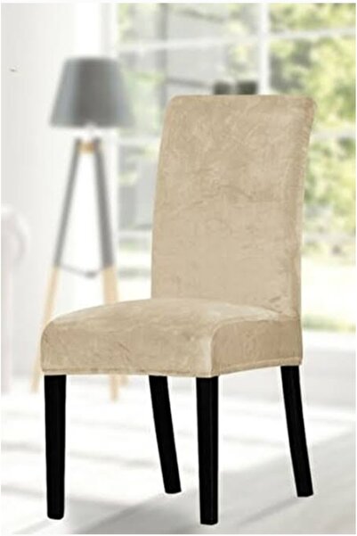 Home Lastikli Kadife Sandalye Kılıfı 1 Paketten oluşmaktadır (6'lı palet)