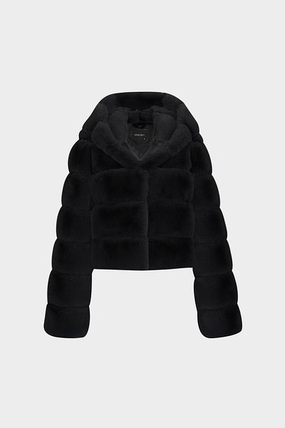 Açelya Okcu Premium Hooded Women's Rex Faux Fur Jacket