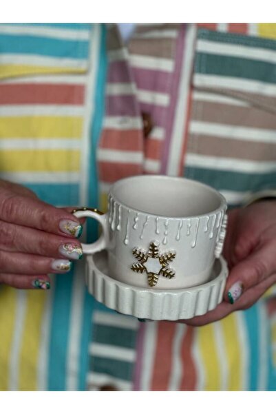 MeGgDecor Kartenesi Altın Detaylı Mug Fincan