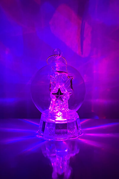 Saltos Yılbaşı Ağacı Süsü Işıklı Renk Değiştiren Melekli Cam Küre Işıklı Yılb...