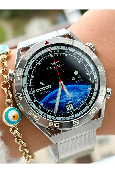 FERRO Son Sürüm(Aralık2023)Süper Amoled,Türkçe,Sesli Görüşme,11Farklı Spor Modlu Kadın AkıllıSaat+Bileklik