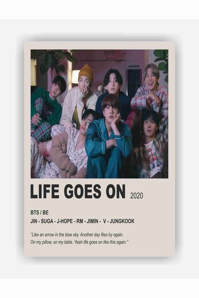fırsatlar diyarı Bts Life Goes On K-Pop Duvar Posteri - Kalın Kağıt - Çerçevesiz