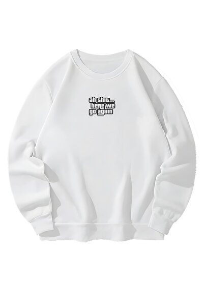 MAGORS Λευκό φούτερ Unisex με σχέδιο GTA Here We Go Again