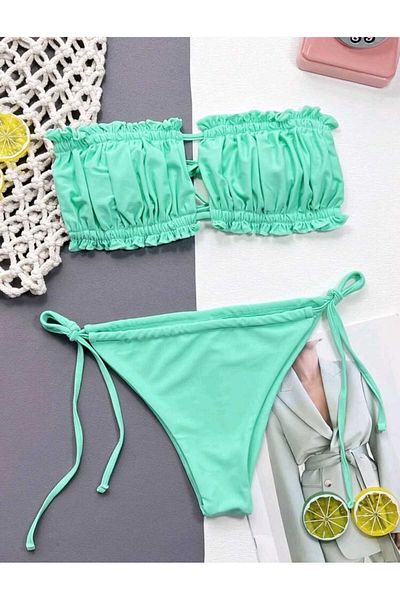 ZEKAS FASHION Gathered bikini set