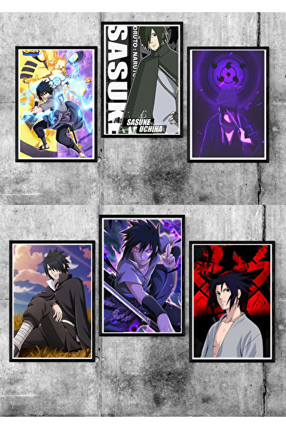 animeandyourworld Sasuke Uchiha Poster 6 adet A4 boyutu 21*30 cm kuşe kağıt p...