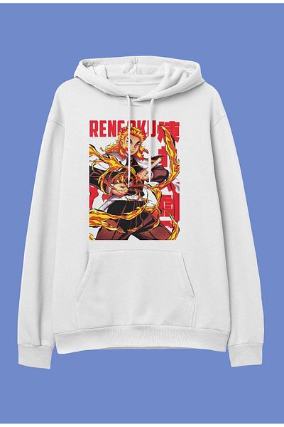 FULL TOLERANCE Oversize Demon Slayer Rengoku Προσαρμοσμένο σχέδιο Anime Φούτερ με κουκούλα