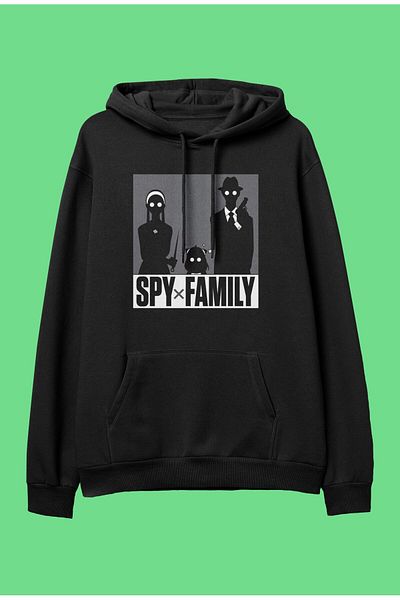 FULL TOLERANCE Oversize Spy X Family (întreaga familie) Personaj anime imprimat cu design special Hanorac cu glugă