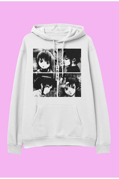 FULL TOLERANCE Oversize Serial Experiments Lain Iwakura Προσαρμοσμένο σχέδιο Anime Φούτερ με κουκούλα