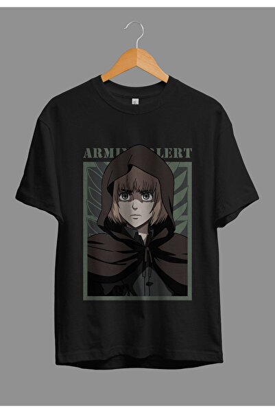 FULL TOLERANCE Oversize Attack On Titan Armin Arlert Anime Karakter Baskılı T...