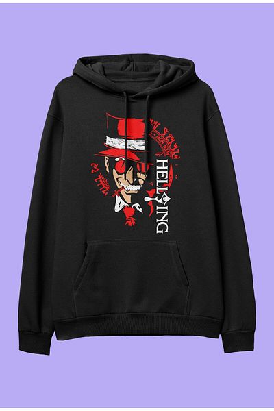 FULL TOLERANCE Hanorac cu glugă cu glugă, cu imprimeu Alucard Hellsing Anime Design