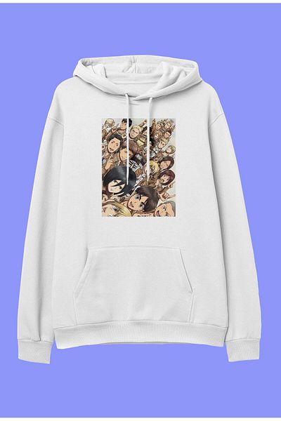 FULL TOLERANCE Oversize Attack On Titan Personaje Anime Printed Design Hanorac cu glugă