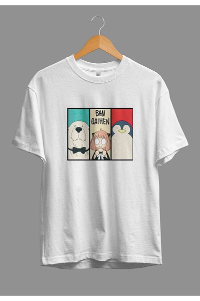FULL TOLERANCE Oversize Spy X Family Anya Forger (σκύλος και πιγκουίνος) Μπλουζάκι με τυπωμένο χαρακτήρα Anime