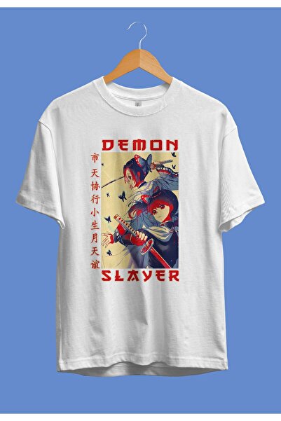 FULL TOLERANCE Oversize Demon Slayer Shinobu Ve Kanao Özel Tasarım Anime Tişört
