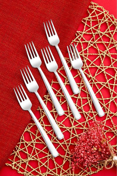 Cooker Set of 6 Stainless Steel and Tarnish-Proof Milas Dessert Fork