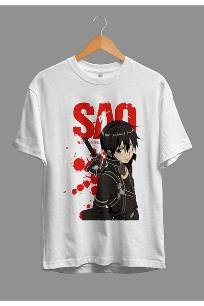 FULL TOLERANCE Μπλουζάκι με τυπωμένο χαρακτήρα Kirito Anime Oversize Sword Art Online