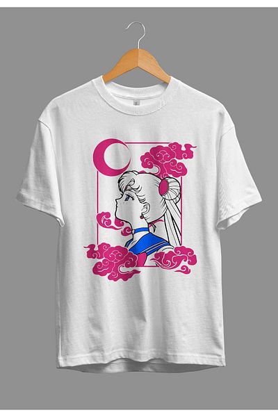 FULL TOLERANCE Tricou supradimensionat cu imprimeu cu personaje anime Sailor Moon Minako Aino