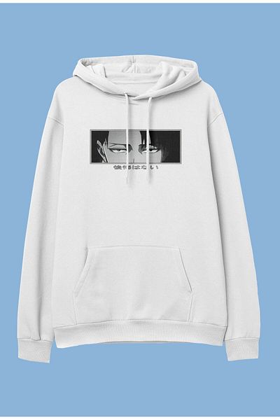 FULL TOLERANCE Oversize Attack On Titan Levi Ackerman Anime Character Printed Hooded Sweatshirt Hoodie