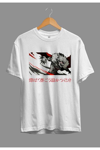 FULL TOLERANCE Tricou oversize My Hero Academia Katsuki Bakugo cu imprimeu cu caracter special
