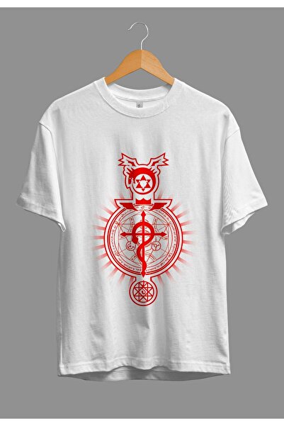 FULL TOLERANCE Tricou oversize Full Metal Alchemist Symbols Anime Printed Des...