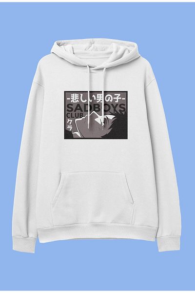 FULL TOLERANCE Oversize Sad Boys Club Anime Design Φούτερ με κουκούλα με στάμπα