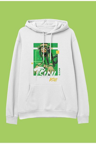 FULL TOLERANCE Oversize My Hero Academia Tsuyu Asui Anime Χαρακτήρας με στάμπα με κουκούλα φούτερ με κουκούλα