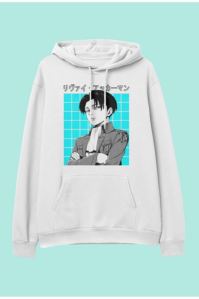 FULL TOLERANCE Oversize Attack On Titan Levi Ackerman Anime Design Printed Hanorac cu glugă