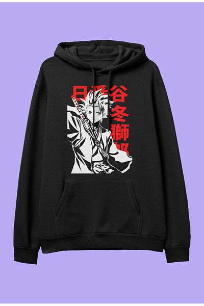 FULL TOLERANCE Oversize T?shir? Hitsugaya Bleach Anime Character Design Printed Hooded Sweatshirt Hoodie
