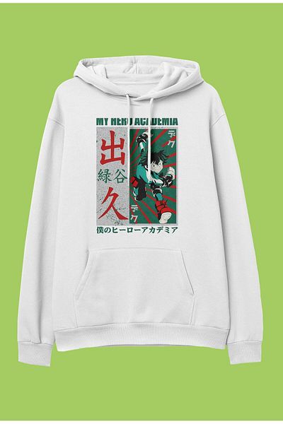 FULL TOLERANCE Oversize My Hero Academia Izuku Midoriya Anime με στάμπα φούτερ με κουκούλα