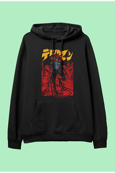 FULL TOLERANCE Oversize Devilman Crybaby Akira Fudo Devilman Form Anime Hooded Sweatshirt Hoodie