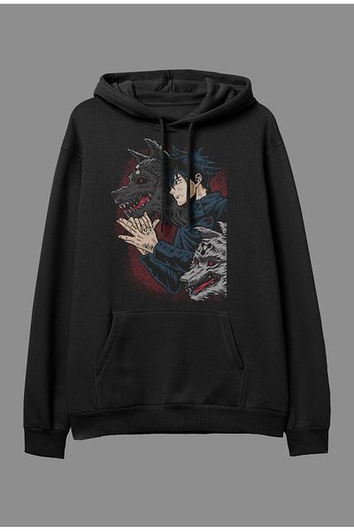 FULL TOLERANCE Hanorac cu glugă cu glugă cu imprimeu Megumi Fushiguro Anime Design