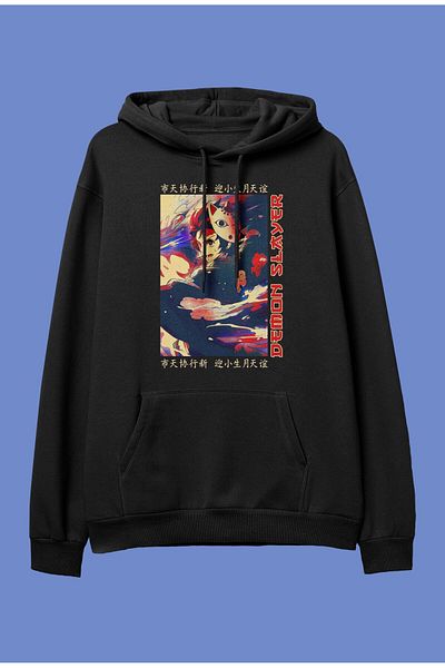FULL TOLERANCE Oversieze Demon Slayer Tanjiro (Su Breath) Design personalizat Anime Hanorac cu glugă